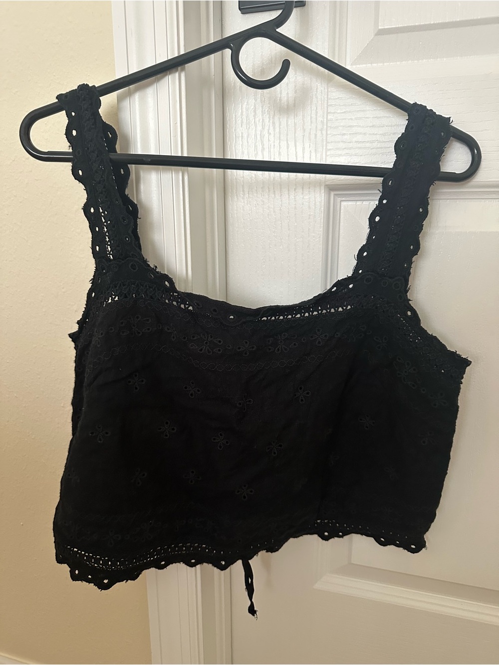 Abercrombie Tie Back Black Linen Tank Top